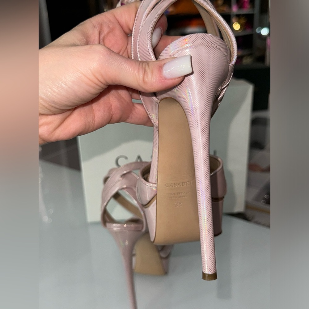 Casadei Flora Platform Sandals Size 38 - Picture 7 of 9